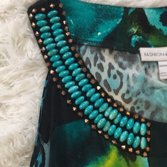 Fashion Bug sleeveless beaded top size Medium - Picture 3 of 11